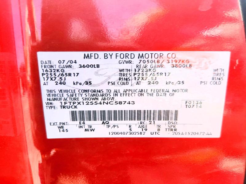 Продажа на аукционе авто 2004 Ford Lgt Conventl, vin: 1FTPX12554NC58743, номер лота: 53641886