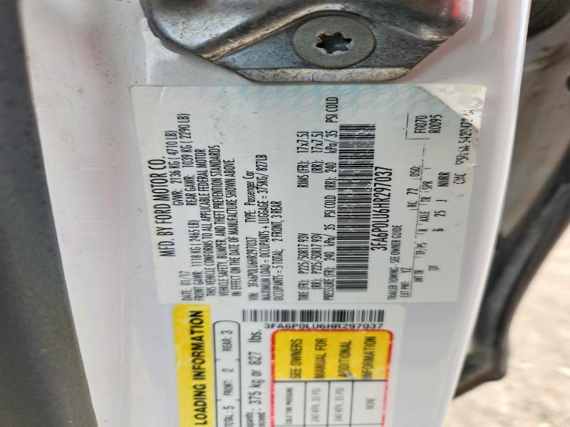 Продаж на аукціоні авто 2017 Ford Fusion, vin: 3FA6P0LU6HR297037, номер лоту: 52252736