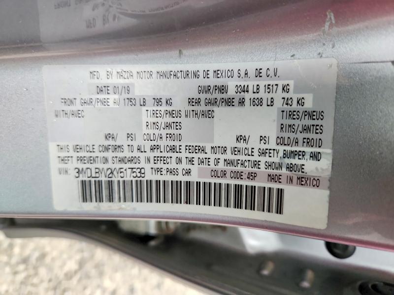 2019 Toyota Yaris მანქანა იყიდება აუქციონზე, vin: 3MYDLBYV2KY517539, აუქციონის ნომერი: 54966686
