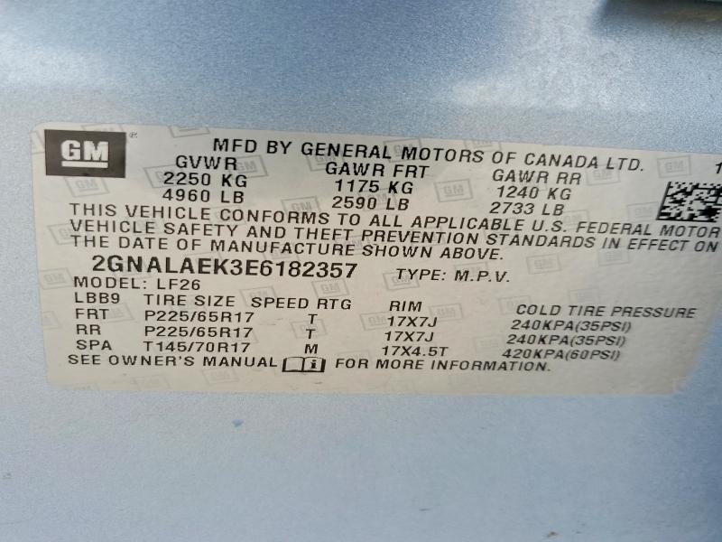 Aukcja sprzedaży 2014 Chevrolet Equinox, vin: 2GNALAEK3E6182357, numer aukcji: 52481956