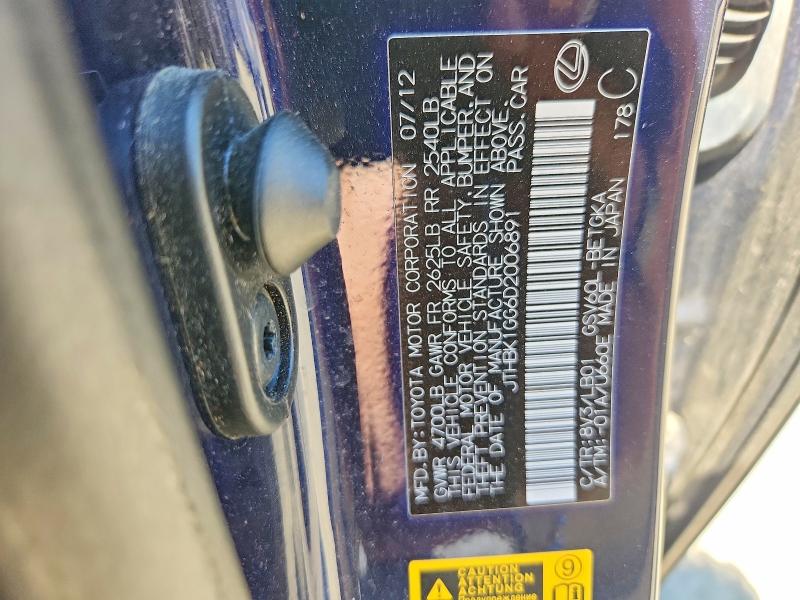 Aukcja sprzedaży 2013 Lexus Es, vin: JTHBK1GG6D2006891, numer aukcji: 54698636