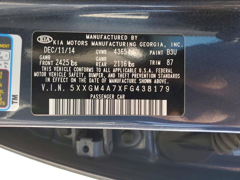 53324836 :رقم المزاد ، 5XXGM4A7XFG438179 vin ، 2015 Kia Optima مزاد بيع