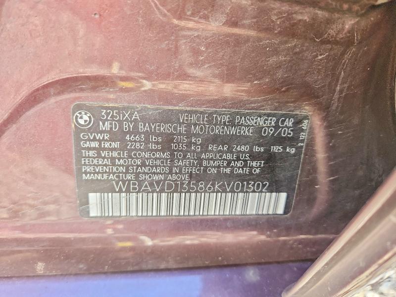 Продажа на аукционе авто 2006 Bmw 325, vin: WBAVD13586KV01302, номер лота: 54066126