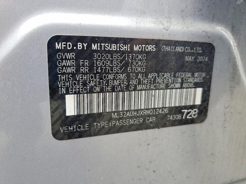 Aukcja sprzedaży 2024 Mitsubishi Mirage, vin: ML32AUHJXRH012426, numer aukcji: 53984316