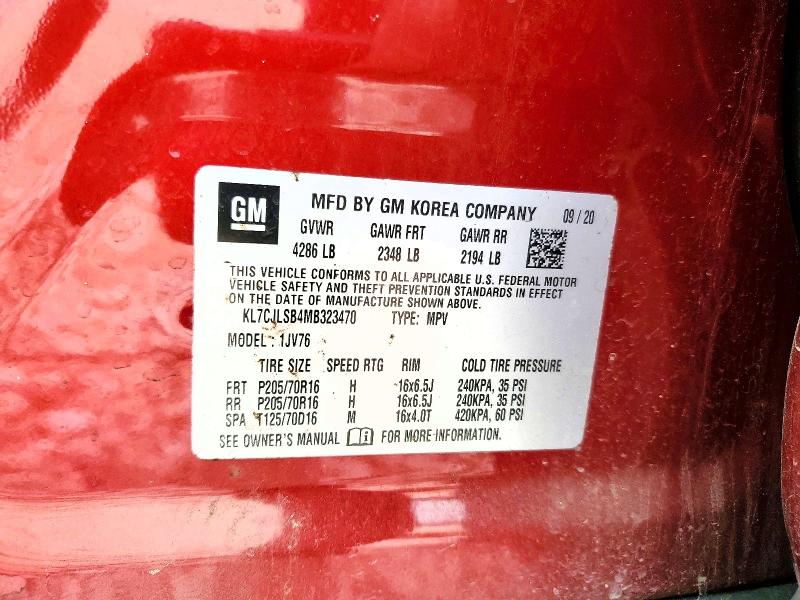 Продаж на аукціоні авто 2021 Chevrolet Trax, vin: KL7CJLSB4MB323470, номер лоту: 54851236