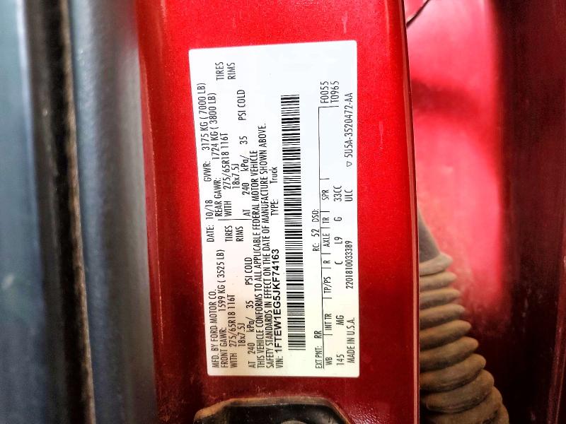Продажа на аукционе авто 2018 Ford F150, vin: 1FTEW1EG5JKF74163, номер лота: 52657526