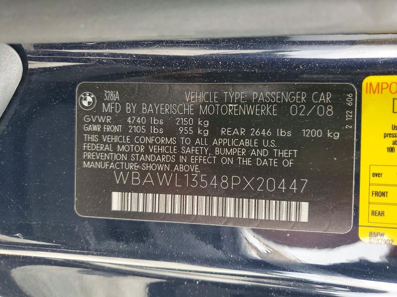 Продажа на аукционе авто 2008 Bmw 328, vin: WBAWL13548PX20447, номер лота: 51500726