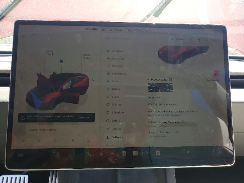 Продажа на аукционе авто 2024 Tesla Model 3, vin: 5YJ3E1ET8RF796972, номер лота: 53768926