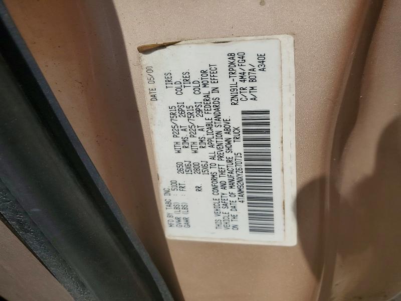 Aukcja sprzedaży 2000 Toyota Tacoma, vin: 4TANM92NXYZ670715, numer aukcji: 54647406