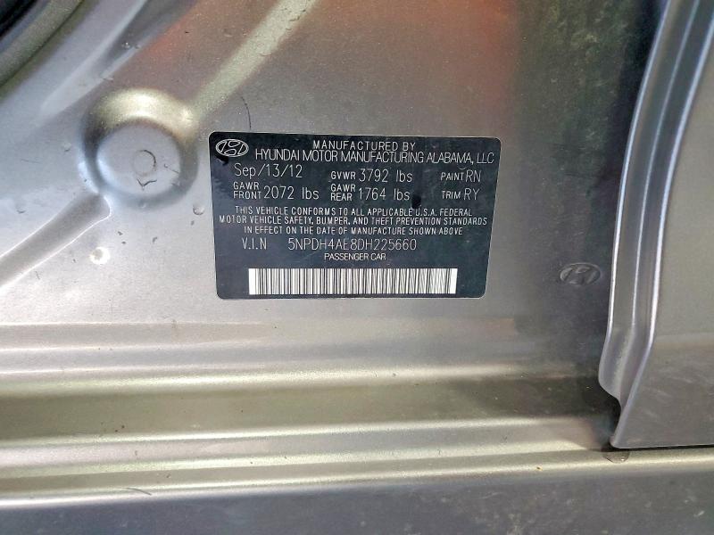 55184216 :رقم المزاد ، 5NPDH4AE8DH225660 vin ، 2013 Hyundai Elantra مزاد بيع