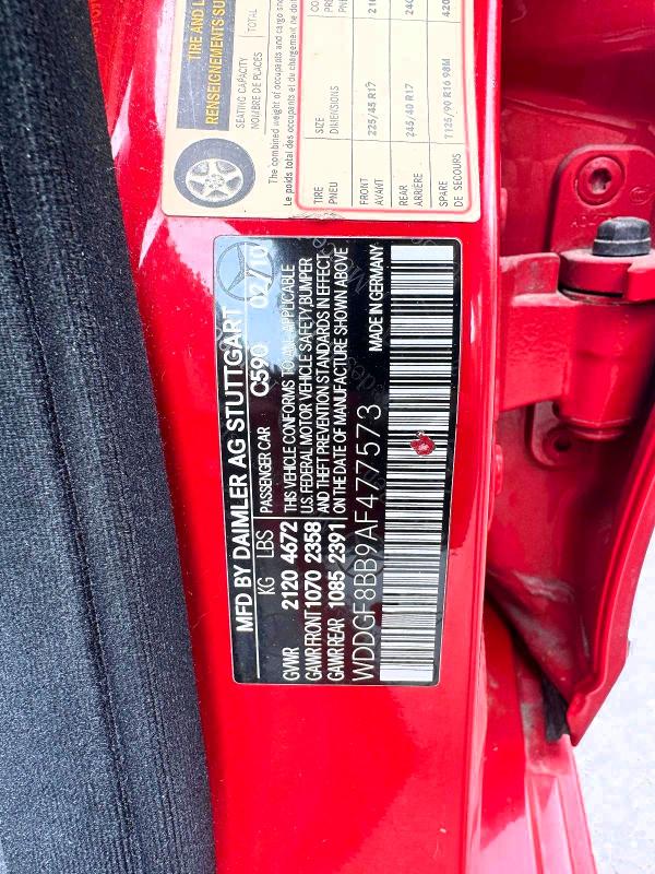Продажа на аукционе авто 2010 Mercedes-benz C, vin: WDDGF8BB9AF477573, номер лота: 52955126