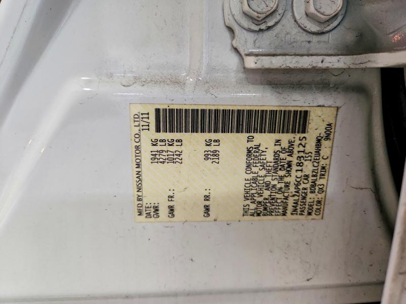 Продажа на аукционе авто 2012 Nissan Altima, vin: 1N4AL2AP6CC183125, номер лота: 54291436