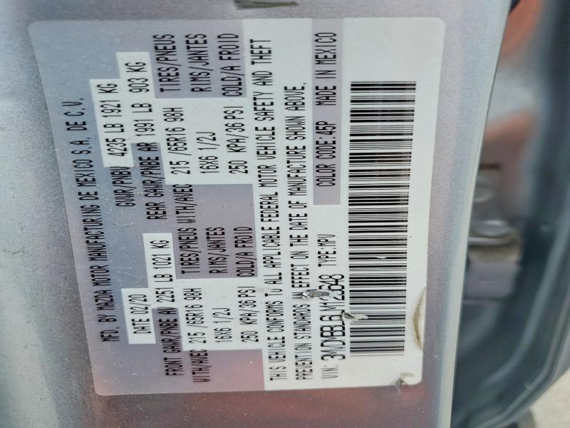 52754116 :رقم المزاد ، 3MVDMBBL6LM123648 vin ، 2020 Mazda Cx-30 مزاد بيع