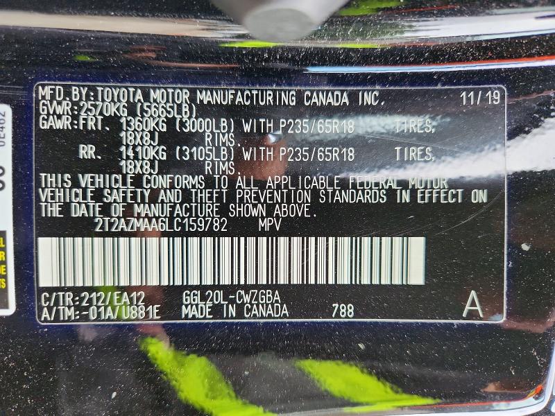 Продажа на аукционе авто 2020 Lexus Rx 350, vin: 2T2AZMAA6LC159782, номер лота: 54784196