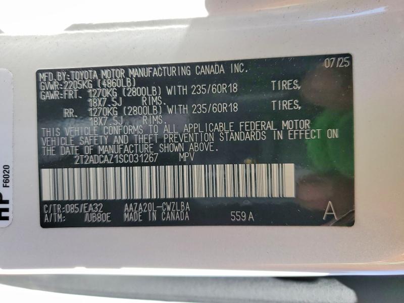 Aukcja sprzedaży 2025 Lexus Nx 250, vin: 2T2ADCAZ1SC031267, numer aukcji: 52269896