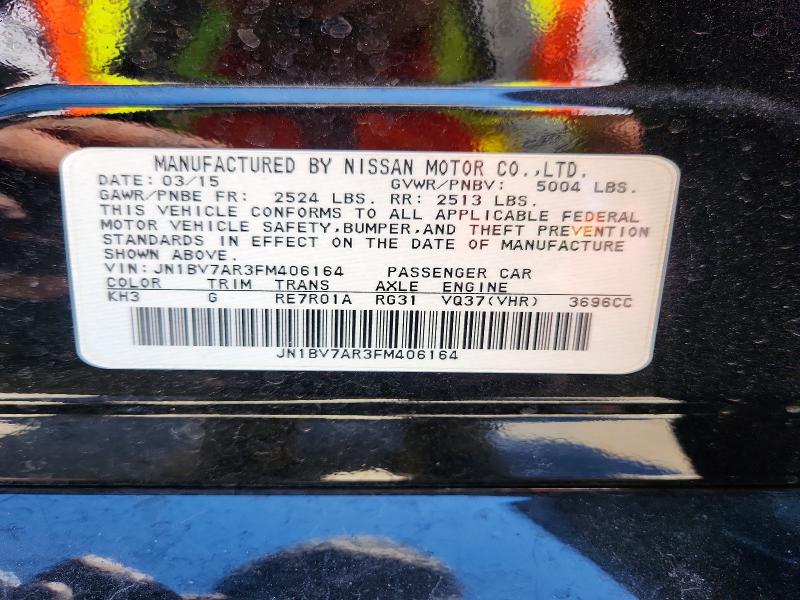 Aukcja sprzedaży 2015 Infiniti Q50, vin: JN1BV7AR3FM406164, numer aukcji: 52745226