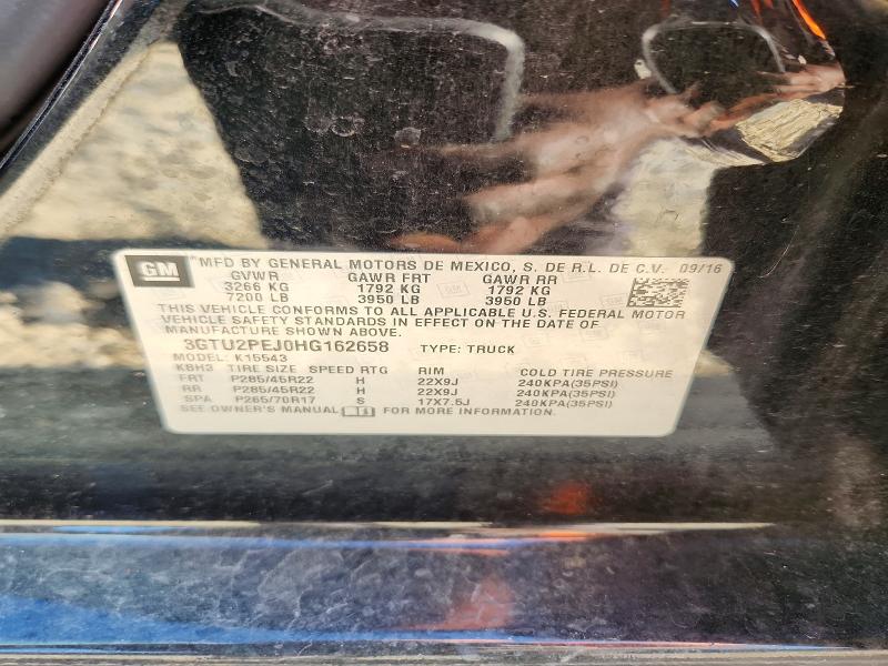 2017 Gmc Sierra მანქანა იყიდება აუქციონზე, vin: 3GTU2PEJ0HG162658, აუქციონის ნომერი: 52541486
