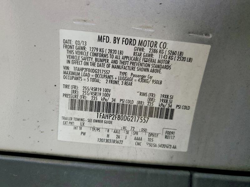 Продажа на аукционе авто 2013 Ford Taurus, vin: 1FAHP2F80DG217557, номер лота: 53632546