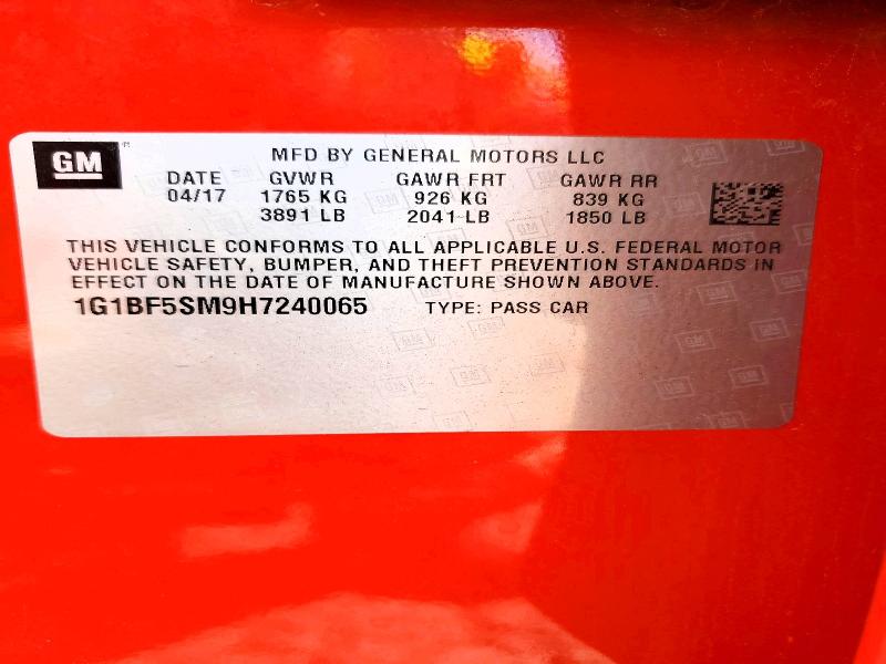Продаж на аукціоні авто 2017 Chevrolet Cruze, vin: 1G1BF5SM9H7240065, номер лоту: 55029096