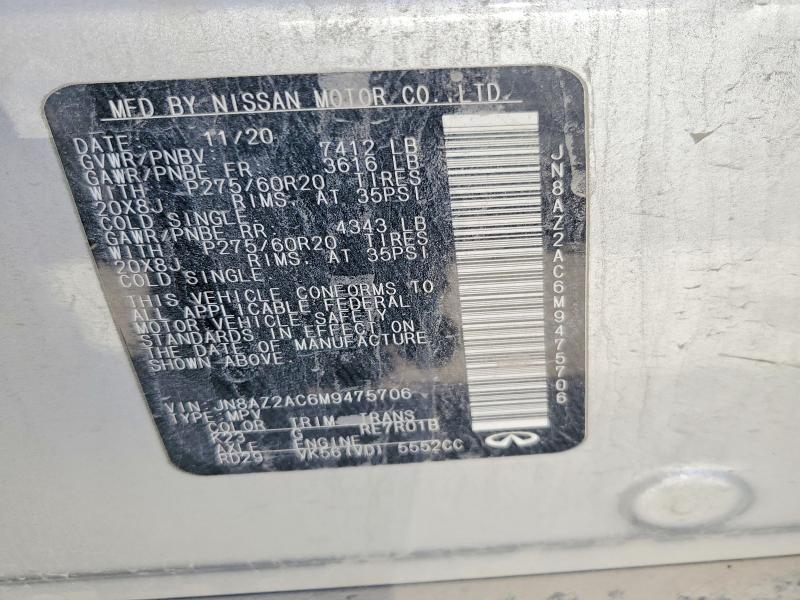 Aukcja sprzedaży 2021 Infiniti Qx80, vin: JN8AZ2AC6M9475706, numer aukcji: 53422106