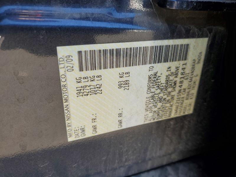 54657556 :رقم المزاد ، 1N4AL21E59N481841 vin ، 2009 Nissan Altima مزاد بيع