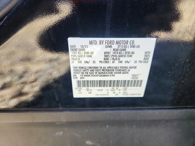 Aukcja sprzedaży 2016 Ford Explorer, vin: 1FM5K7DH7GGB41170, numer aukcji: 53534396