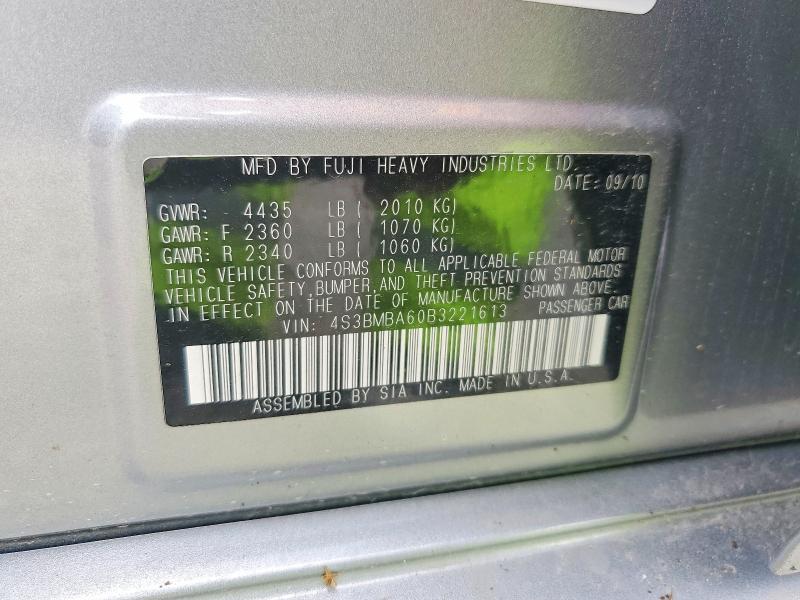 Aukcja sprzedaży 2011 Subaru Legacy, vin: 4S3BMBA60B3221613, numer aukcji: 55008186