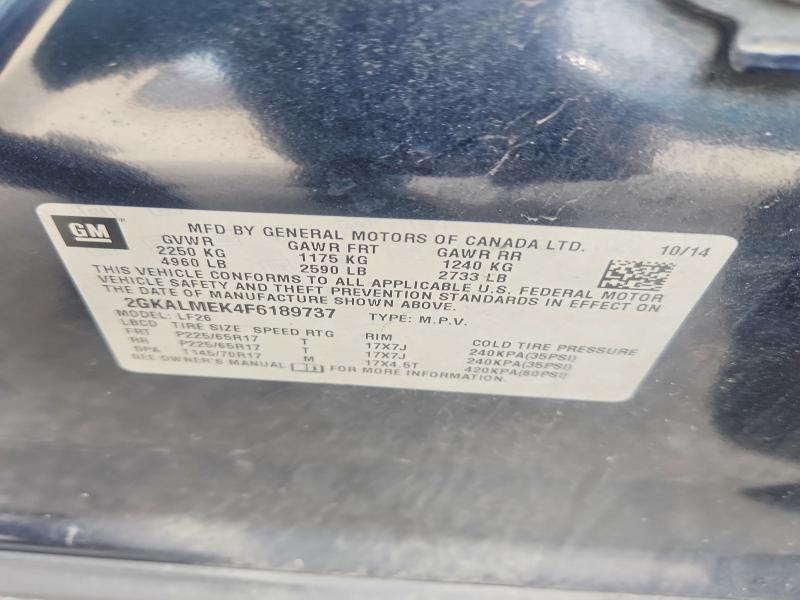 Продаж на аукціоні авто 2015 Gmc Terrain 4d Sl, vin: 2GKALMEK4F6189737, номер лоту: 52818796