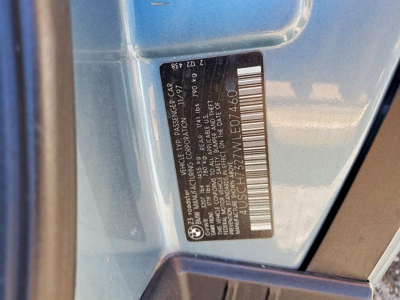 Продаж на аукціоні авто 1998 Bmw Z3, vin: 4USCH7327WLE07460, номер лоту: 53215536