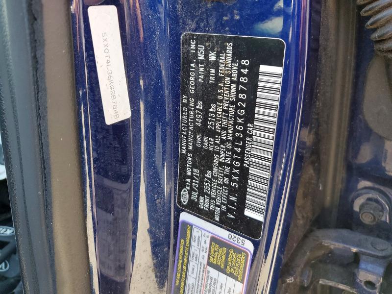 55354236 :رقم المزاد ، 5XXGT4L36KG287848 vin ، 2019 Kia Optima مزاد بيع