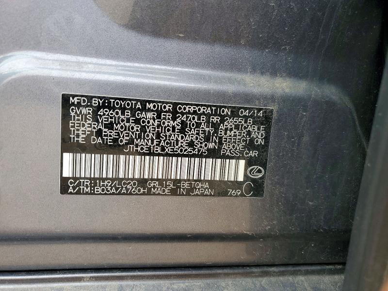 Aukcja sprzedaży 2014 Lexus Gs, vin: JTHCE1BLXE5025475, numer aukcji: 52260856