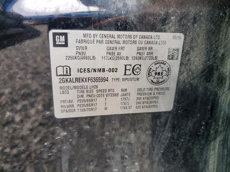Aukcja sprzedaży 2015 Gmc Terrain, vin: 2GKALREKXF6365994, numer aukcji: 53651966