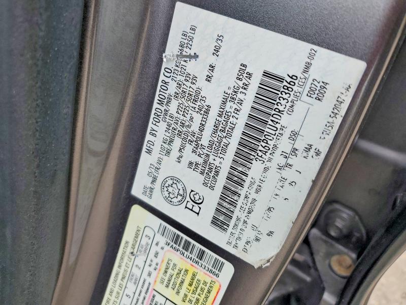 2013 Ford Fusion მანქანა იყიდება აუქციონზე, vin: 3FA6P0LU4DR333866, აუქციონის ნომერი: 54768746