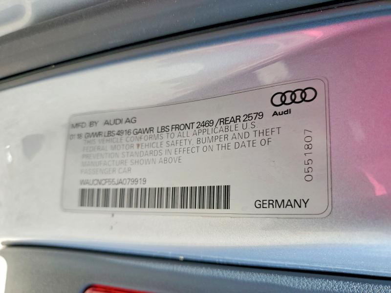 Продажа на аукционе авто 2018 Audi A5, vin: WAUCNCF55JA079919, номер лота: 54262296