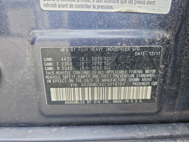 Продажа на аукционе авто 2012 Subaru Legacy, vin: 4S3BMBC66C3019101, номер лота: 52662116