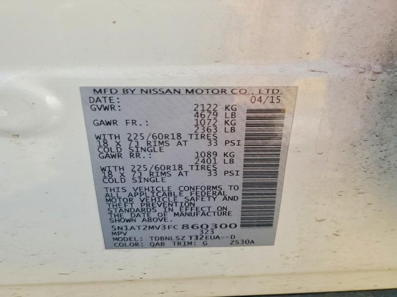 Aukcja sprzedaży 2015 Nissan Rogue, vin: 5N1AT2MV3FC860300, numer aukcji: 52584846