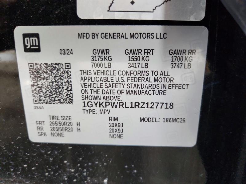 2024 Cadillac Lyriq მანქანა იყიდება აუქციონზე, vin: 1GYKPWRL1RZ127718, აუქციონის ნომერი: 53595246