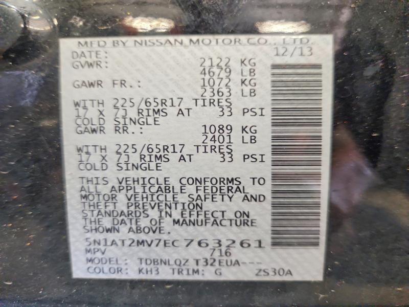 Продаж на аукціоні авто 2014 Nissan Rogue, vin: 5N1AT2MV7EC763261, номер лоту: 54181126