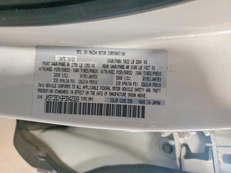 Aukcja sprzedaży 2023 Mazda Cx-9, vin: JM3TCBDY9P0642329, numer aukcji: 53734886
