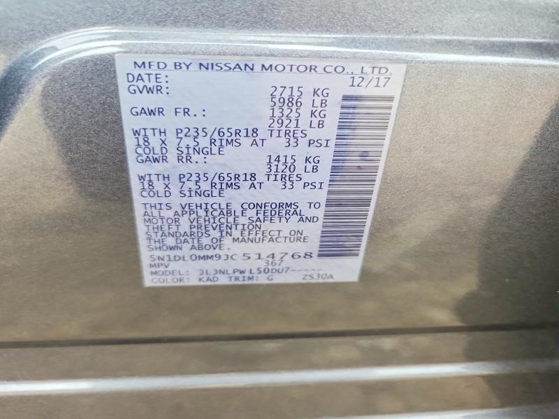 Auction sale of the 2018 Infiniti Qx60, vin: 5N1DL0MM9JC514768, lot number: 55374566
