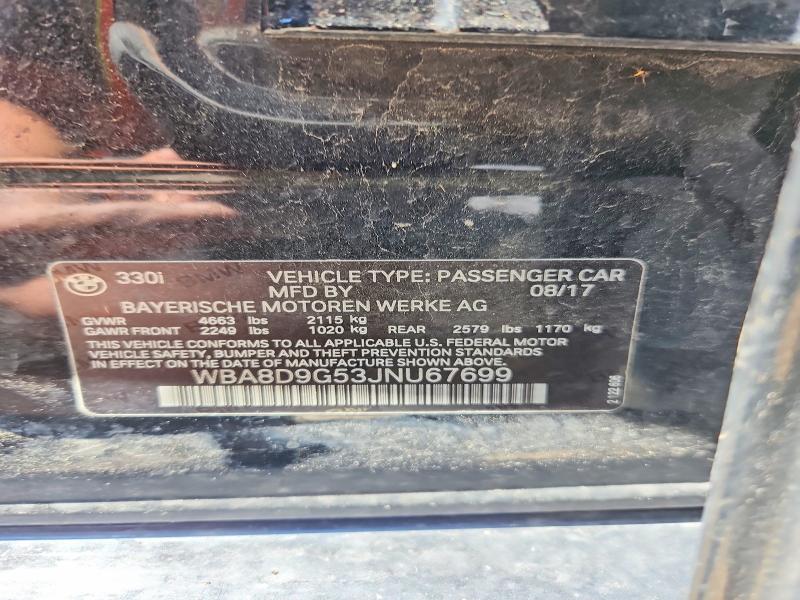 Продажа на аукционе авто 2018 Bmw 330, vin: WBA8D9G53JNU67699, номер лота: 55104606