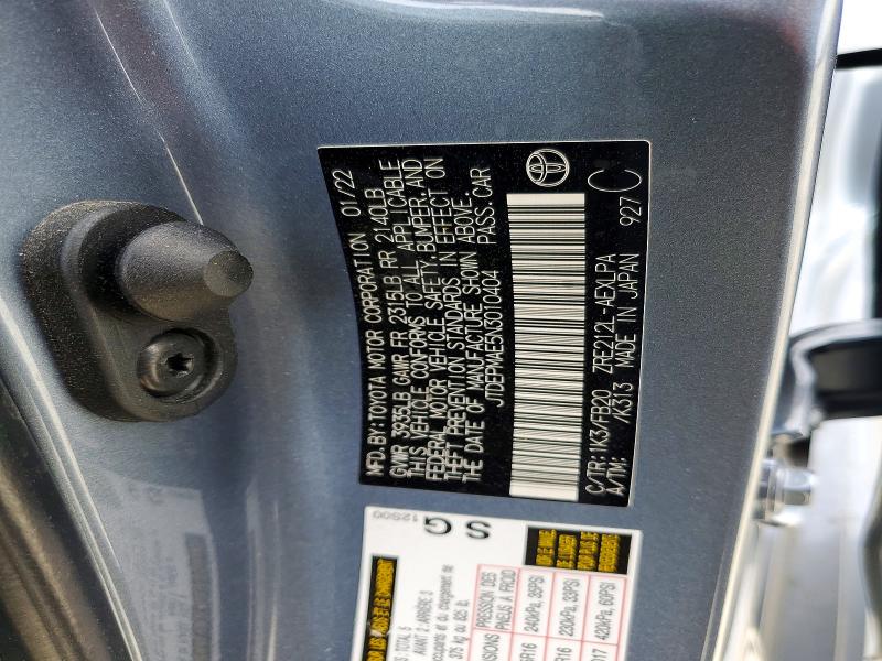52579946 :رقم المزاد ، JTDEPMAE5N3010404 vin ، 2022 Toyota Corolla مزاد بيع
