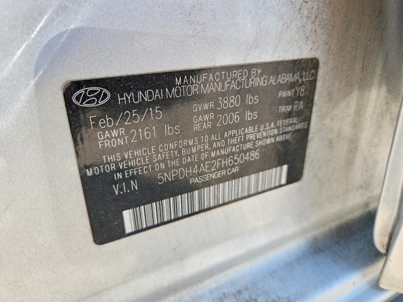 Продаж на аукціоні авто 2015 Hyundai Elantra, vin: 5NPDH4AE2FH650486, номер лоту: 53612346