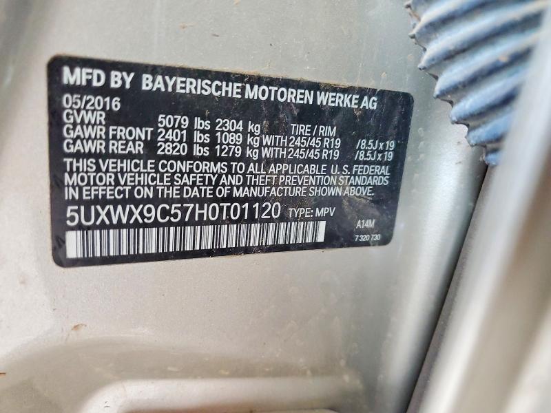 Aukcja sprzedaży 2017 Bmw X3, vin: 5UXWX9C57H0T01120, numer aukcji: 55512846
