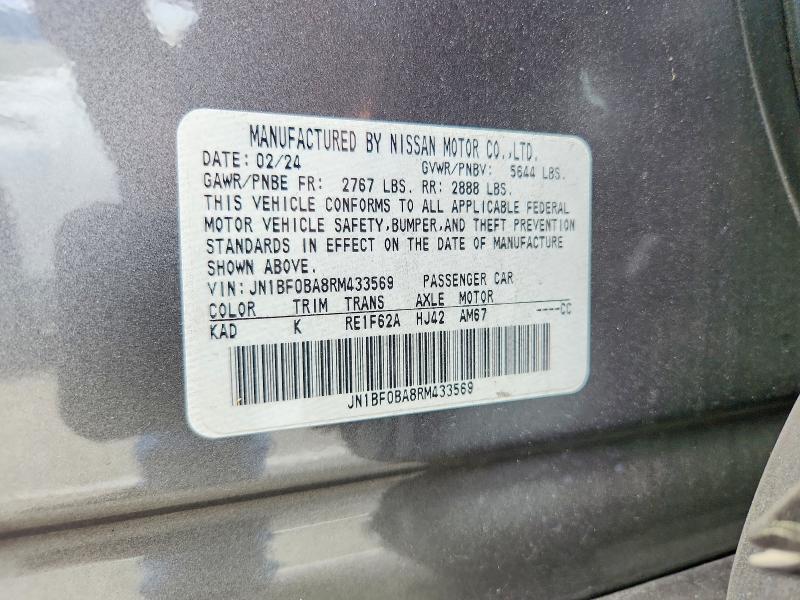 55205906 :رقم المزاد ، JN1BF0BA8RM433569 vin ، 2024 Nissan Ariya مزاد بيع