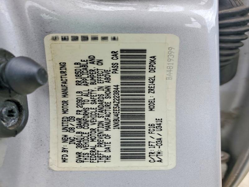 Продажа на аукционе авто 2010 Toyota Corolla, vin: 1NXBU4EE5AZ223844, номер лота: 55386256
