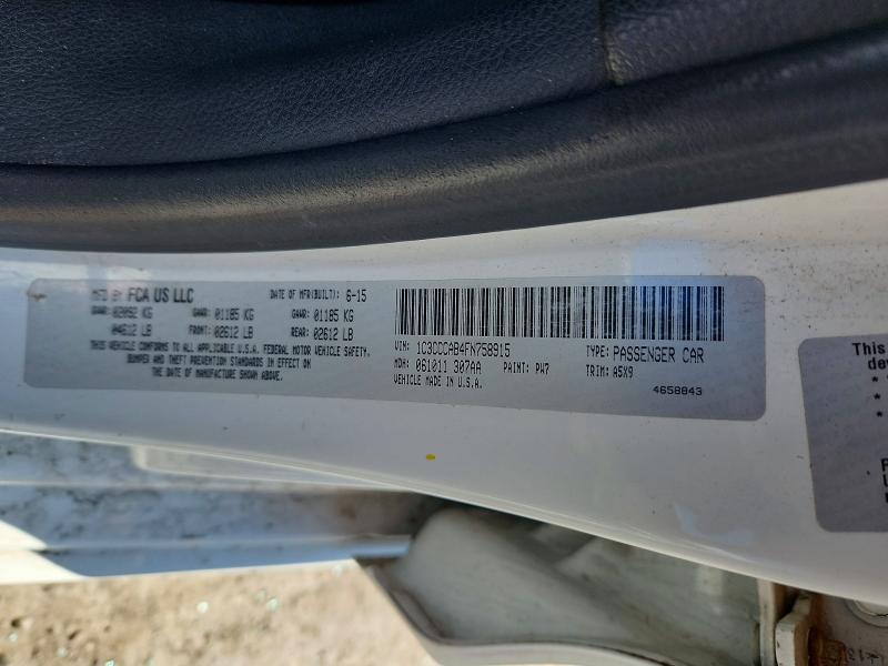 2015 Chrysler 200 მანქანა იყიდება აუქციონზე, vin: 1C3CCCAB4FN758915, აუქციონის ნომერი: 52189156