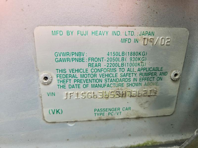 Aukcja sprzedaży 2003 Subaru Forester, vin: JF1SG63653H736211, numer aukcji: 54306516