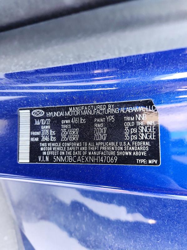 Продаж на аукціоні авто 2022 Hyundai Tucson, vin: 5NMJBCAEXNH147069, номер лоту: 52891486