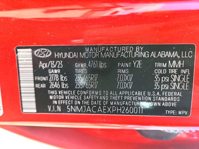 Продажа на аукционе авто 2023 Hyundai Tucson, vin: 5NMJACAEXPH260011, номер лота: 51796516